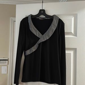 Evening shirt black and silver